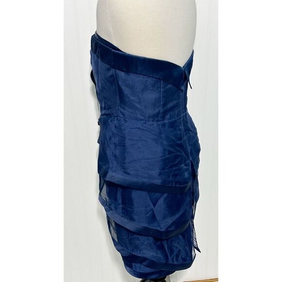 Fouy/Chov Couture New York Sweetheart Neck Mini Formal Cocktail‎ Dress Blue 8 - Picture 9 of 14